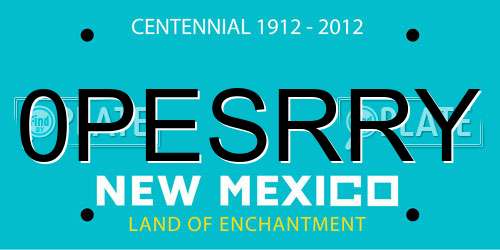 0PESRRY New Mexico License Plate