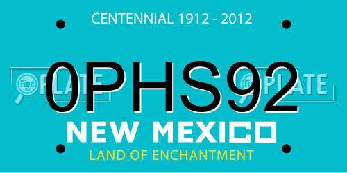 0PHS92 New Mexico License Plate