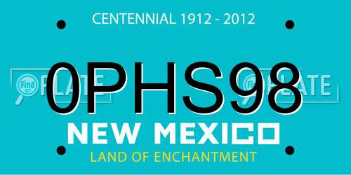 0PHS98 New Mexico License Plate