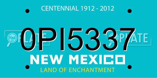 0PI5337 New Mexico License Plate