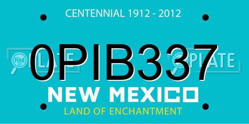0PIB337 New Mexico License Plate
