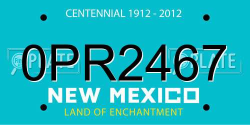 0PR2467 New Mexico License Plate