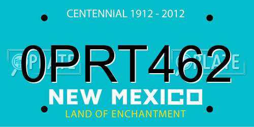 0PRT462 New Mexico License Plate
