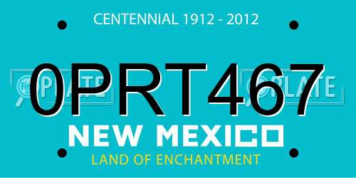 0PRT467 New Mexico License Plate