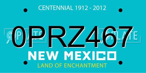 0PRZ467 New Mexico License Plate