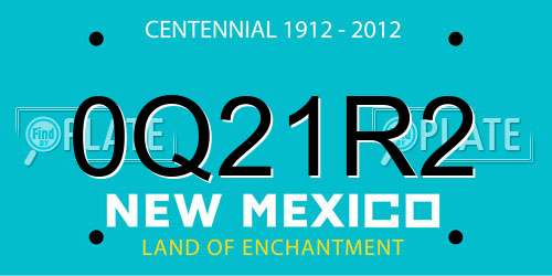 0Q21R2 New Mexico License Plate