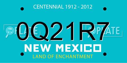 0Q21R7 New Mexico License Plate