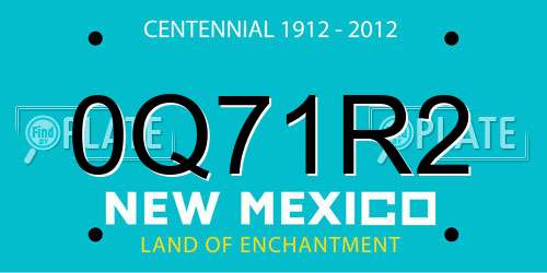 0Q71R2 New Mexico License Plate