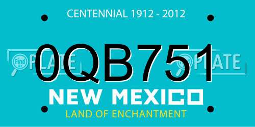 0QB751 New Mexico License Plate
