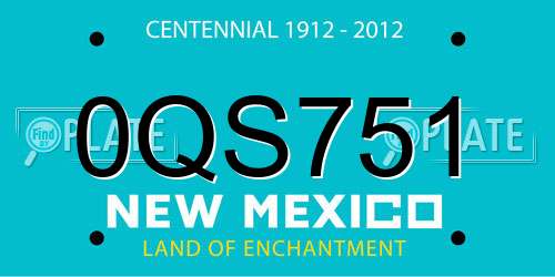 0QS751 New Mexico License Plate