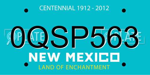 0QSP563 New Mexico License Plate