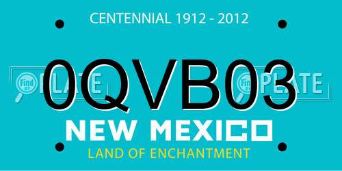 0QVB03 New Mexico License Plate