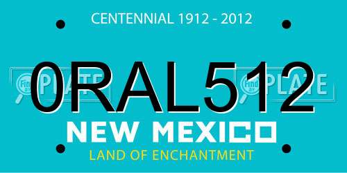 0RAL512 New Mexico License Plate