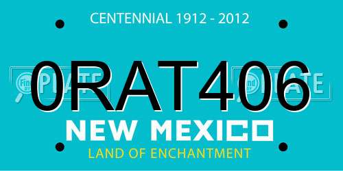 0RAT406 New Mexico License Plate