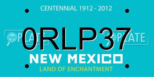 0RLP37 New Mexico License Plate