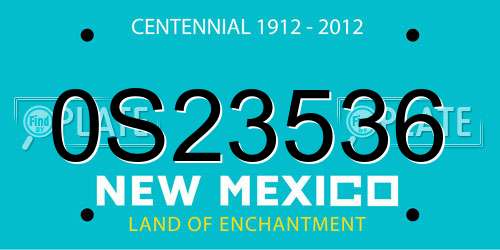 0S23536 New Mexico License Plate