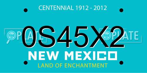 0S45X2 New Mexico License Plate