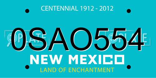 0SAO554 New Mexico License Plate