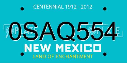 0SAQ554 New Mexico License Plate