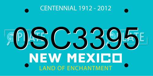 0SC3395 New Mexico License Plate