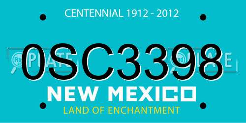 0SC3398 New Mexico License Plate