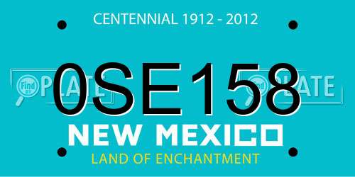 0SE158 New Mexico License Plate