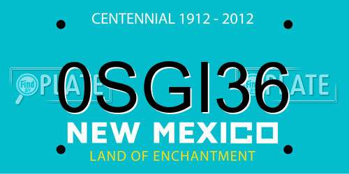 0SGI36 New Mexico License Plate