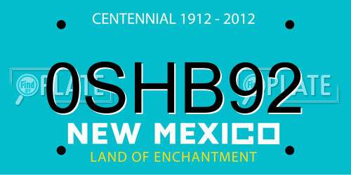 0SHB92 New Mexico License Plate