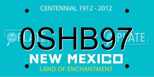 0SHB97 New Mexico License Plate