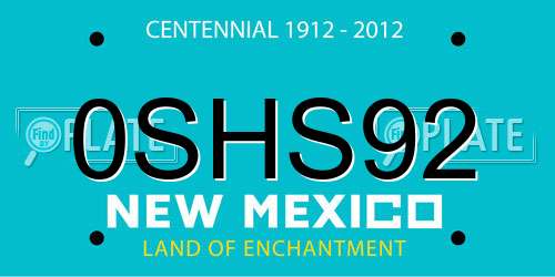 0SHS92 New Mexico License Plate