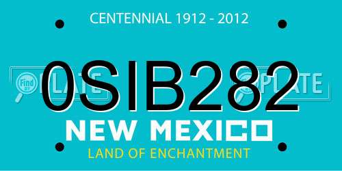 0SIB282 New Mexico License Plate