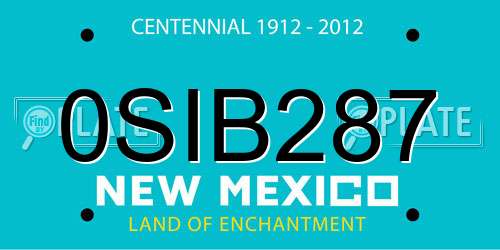 0SIB287 New Mexico License Plate