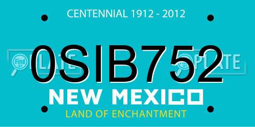 0SIB752 New Mexico License Plate