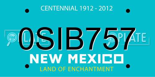 0SIB757 New Mexico License Plate