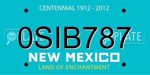 0SIB787 New Mexico License Plate