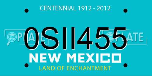 0SII455 New Mexico License Plate
