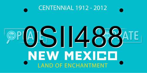 0SII488 New Mexico License Plate