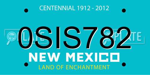 0SIS782 New Mexico License Plate