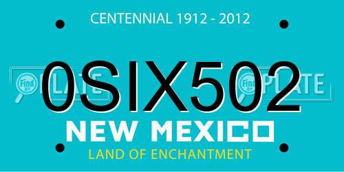 0SIX502 New Mexico License Plate