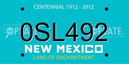 0SL492 New Mexico License Plate