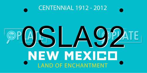 0SLA92 New Mexico License Plate