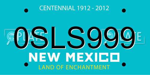 0SLS999 New Mexico License Plate
