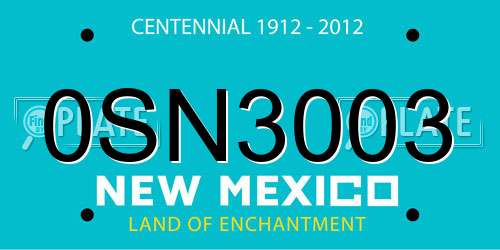 0SN3003 New Mexico License Plate