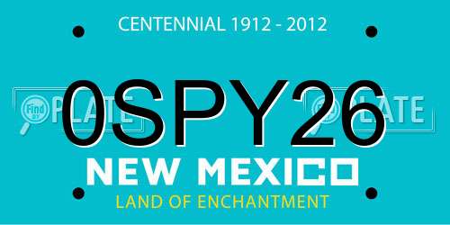 0SPY26 New Mexico License Plate