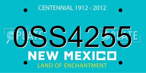 0SS4255 New Mexico License Plate