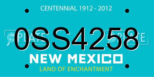 0SS4258 New Mexico License Plate