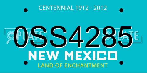 0SS4285 New Mexico License Plate
