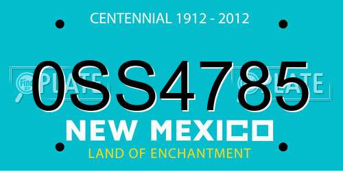 0SS4785 New Mexico License Plate