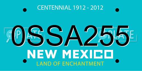 0SSA255 New Mexico License Plate
