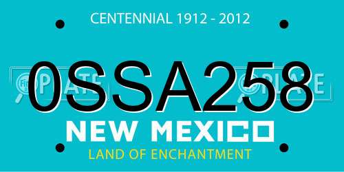 0SSA258 New Mexico License Plate